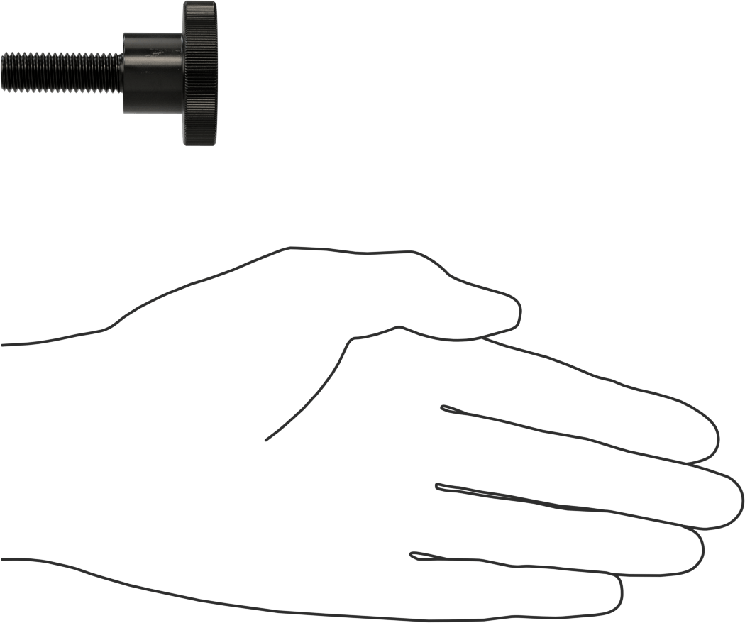Çelik Yükseltilmiş Tırtıllı Başlı Parmak Vidası, M10 x 1,5 mm Diş Boyutu, 30 mm Uzunluk