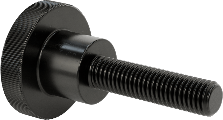Çelik Yükseltilmiş Tırtıllı Başlı Parmak Vidası, M10 x 1,5 mm Diş Boyutu, 40 mm Uzunluk