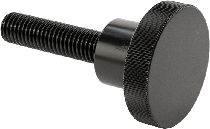 Çelik Yükseltilmiş Tırtıllı Başlı Parmak Vidası, M10 x 1,5 mm Diş Boyutu, 40 mm Uzunluk