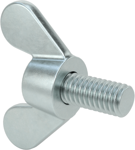 Demir Kanat Başlı Parmak Vidası, M4 x 0,7 mm Diş Boyutu, 8 mm Uzunluk