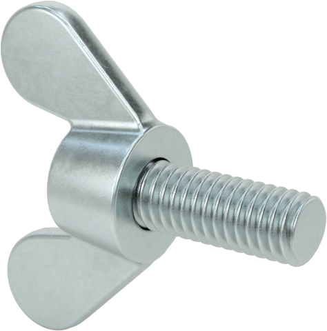 Demir Kanat Başlı Parmak Vidası, M4 x 0,7 mm Diş Boyutu, 10 mm Uzunluk