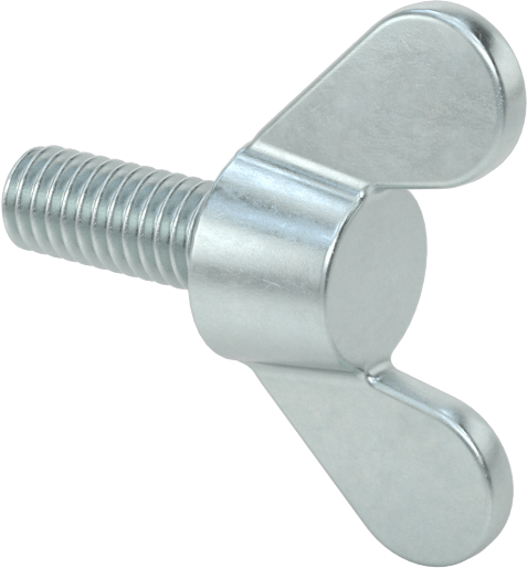Demir Kanat Başlı Parmak Vidası, M4 x 0,7 mm Diş Boyutu, 10 mm Uzunluk