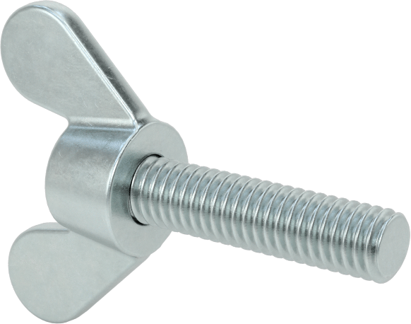 Demir Kanat Başlı Parmak Vidası, M4 x 0,7 mm Diş Boyutu, 16 mm Uzunluk