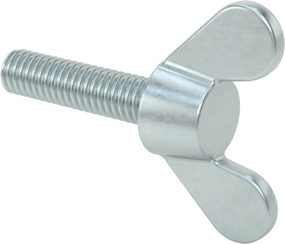 Demir Kanat Başlı Parmak Vidası, M4 x 0,7 mm Diş Boyutu, 16 mm Uzunluk