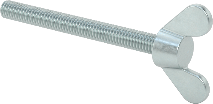 Demir Kanat Başlı Parmak Vidası, M4 x 0,7 mm Diş Boyutu, 40 mm Uzunluk