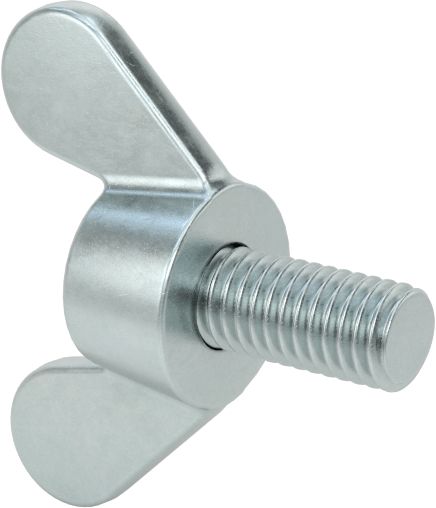 Demir Kanat Başlı Parmak Vidası, M5 x 0,8 mm Diş Boyutu, 10 mm Uzunluk