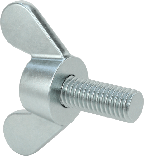 Demir Kanat Başlı Parmak Vidası, M5 x 0,8 mm Diş Boyutu, 12 mm Uzunluk