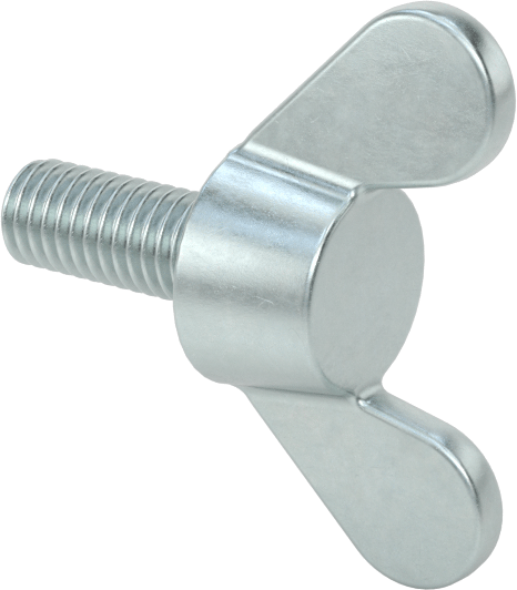 Demir Kanat Başlı Parmak Vidası, M5 x 0,8 mm Diş Boyutu, 12 mm Uzunluk