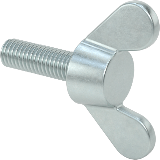 Demir Kanat Başlı Parmak Vidası, M5 x 0,8 mm Diş Boyutu, 16 mm Uzunluk