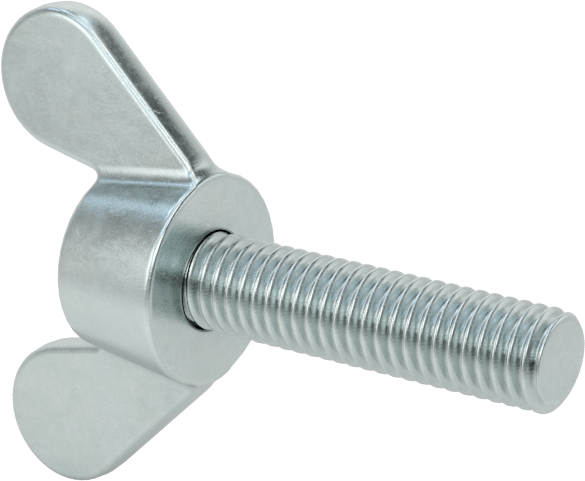 Demir Kanat Başlı Parmak Vidası, M5 x 0,8 mm Diş Boyutu, 20 mm Uzunluk