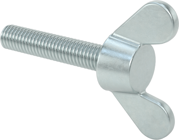 Demir Kanat Başlı Parmak Vidası, M5 x 0,8 mm Diş Boyutu, 25 mm Uzunluk