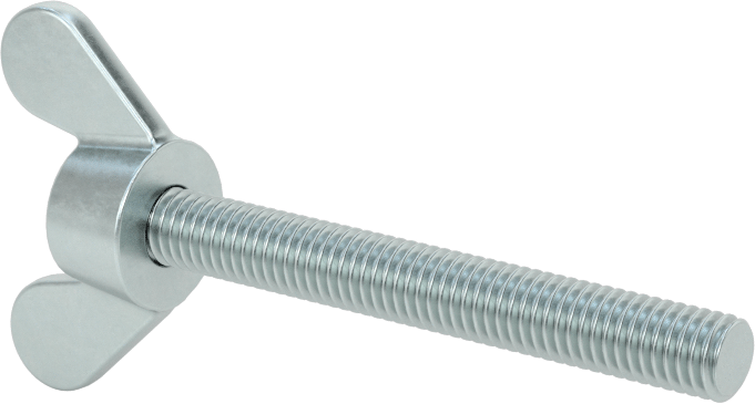 Demir Kanat Başlı Parmak Vidası, M5 x 0,8 mm Diş Boyutu, 40 mm Uzunluk