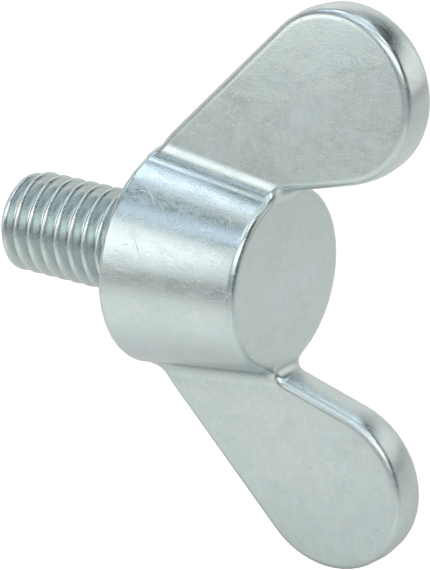 Demir Kanat Başlı Parmak Vidası, M6 x 1 mm Diş Boyutu, 10 mm Uzunluk