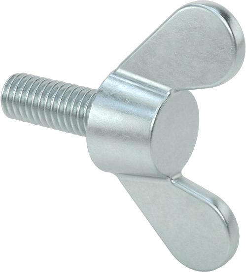 Demir Kanat Başlı Parmak Vidası, M6 x 1 mm Diş Boyutu, 16 mm Uzunluk