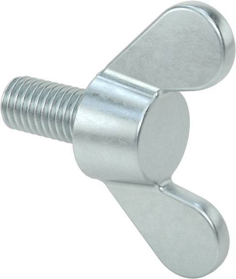 Demir Kanat Başlı Parmak Vidası, M8 x 1,25 mm Diş Boyutu, 16 mm Uzunluk