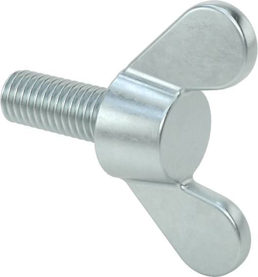 Demir Kanat Başlı Parmak Vidası, M8 x 1,25 mm Diş Boyutu, 20 mm Uzunluk