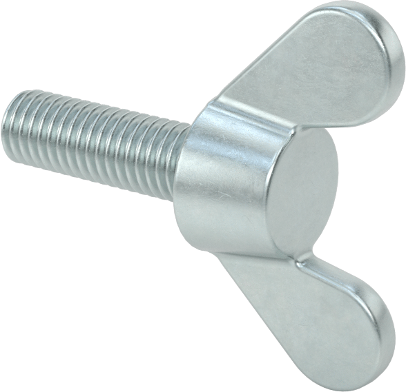Demir Kanat Başlı Parmak Vidası, M8 x 1,25 mm Diş Boyutu, 25 mm Uzunluk