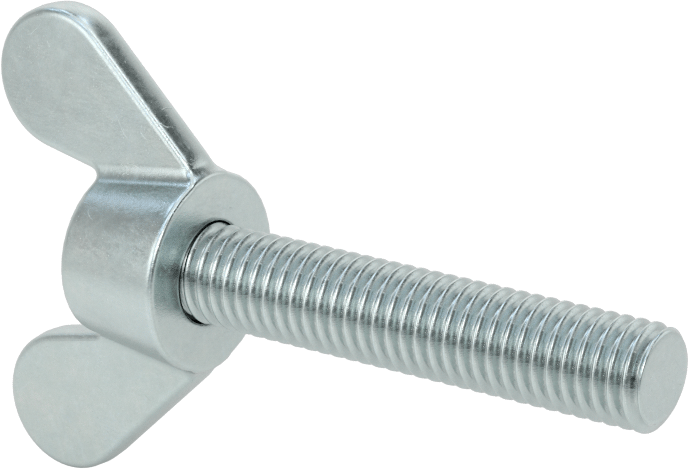 Demir Kanat Başlı Parmak Vidası, M8 x 1,25 mm Diş Boyutu, 40 mm Uzunluk