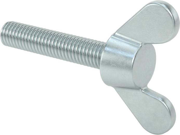 Demir Kanat Başlı Parmak Vidası, M8 x 1,25 mm Diş Boyutu, 40 mm Uzunluk