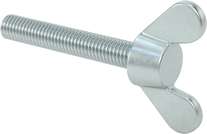 Demir Kanat Başlı Parmak Vidası, M8 x 1,25 mm Diş Boyutu, 50 mm Uzunluk