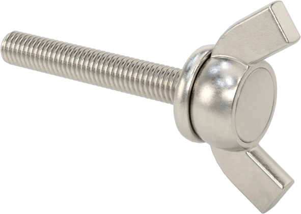 Paslanmaz Çelik Kanat Başlı El Vidası, M3 x 0,5 mm Diş Boyutu, 20 mm Uzunluk