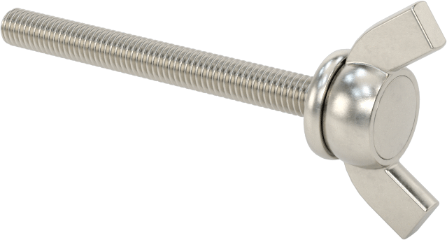 Paslanmaz Çelik Kanat Başlı El Vidası, M3 x 0,5 mm Diş Boyutu, 30 mm Uzunluk