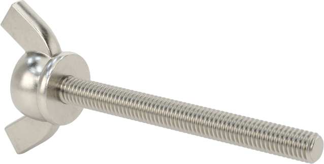 Paslanmaz Çelik Kanat Başlı El Vidası, M3 x 0,5 mm Diş Boyutu, 30 mm Uzunluk