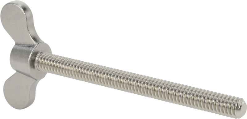 Paslanmaz Çelik Kanat Başlı El Vidası, 1/4"-20 Diş Boyutu, 3" Uzunluk