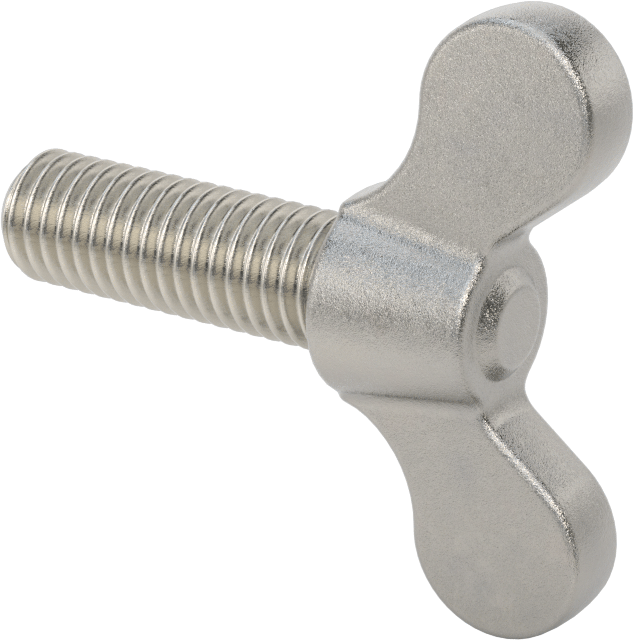 Paslanmaz Çelik Kanat Başlı El Vidası, 1/2"-13 Diş Boyutu, 1-1/2" Uzunluk