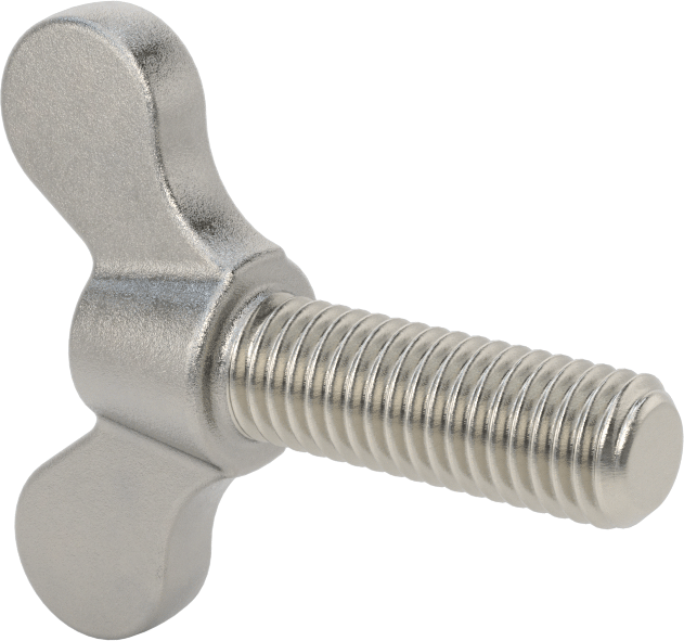 Paslanmaz Çelik Kanat Başlı El Vidası, 1/2"-13 Diş Boyutu, 1-1/2" Uzunluk