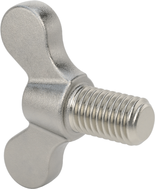 Paslanmaz Çelik Kanat Başlı El Vidası, 5/8"-11 Diş Boyutu, 1" Uzunluk
