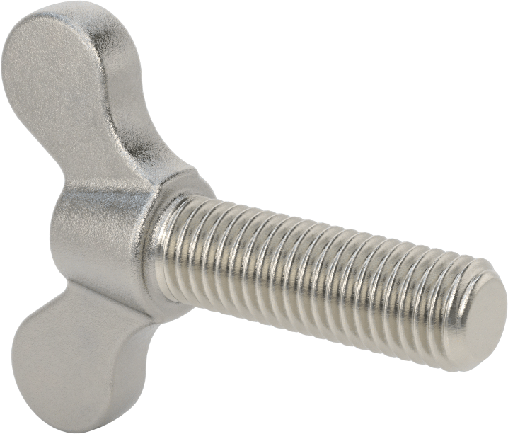 Paslanmaz Çelik Kanat Başlı El Vidası, 5/8"-11 Diş Boyutu, 2" Uzunluk
