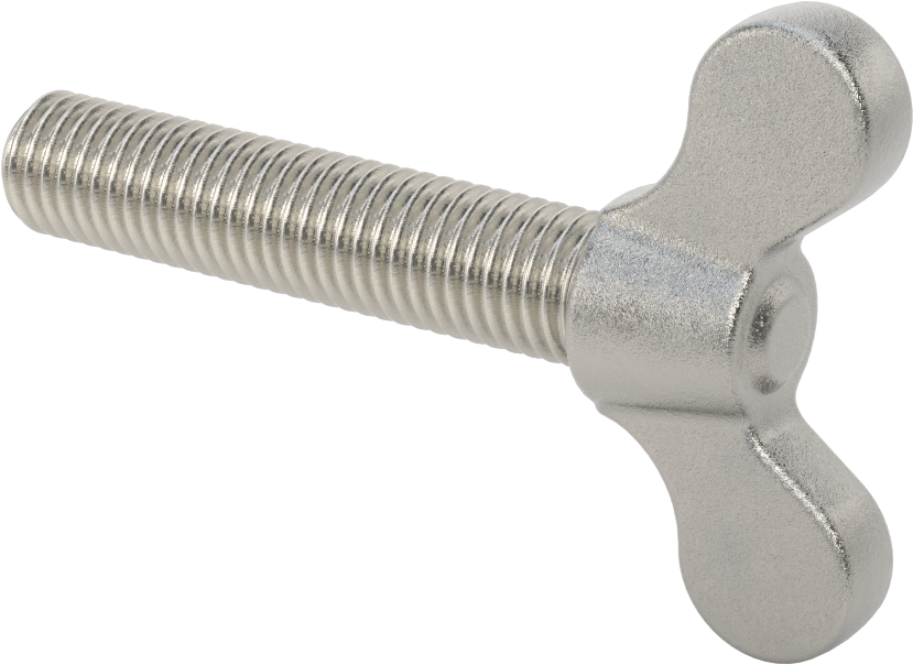 Paslanmaz Çelik Kanat Başlı El Vidası, 5/8"-11 Diş Boyutu, 3" Uzunluk