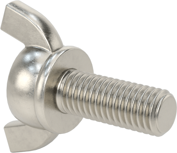 Paslanmaz Çelik Kanat Başlı El Vidası, M10 x 1,5 mm Diş Boyutu, 25 mm Uzunluk