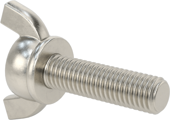 Paslanmaz Çelik Kanat Başlı El Vidası, M10 x 1,5 mm Diş Boyutu, 35 mm Uzunluk