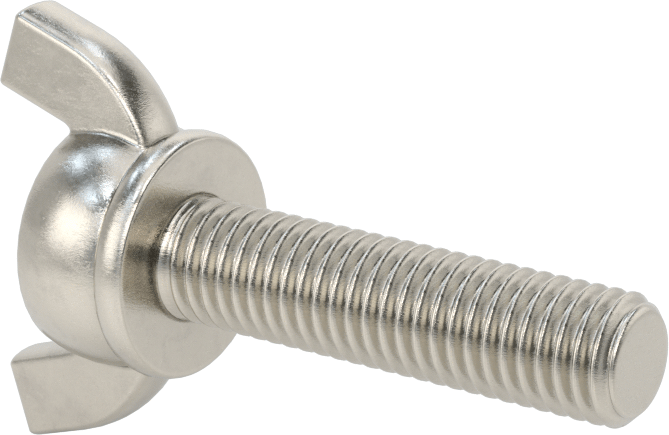 Paslanmaz Çelik Kanat Başlı El Vidası, M10 x 1,5 mm Diş Boyutu, 40 mm Uzunluk