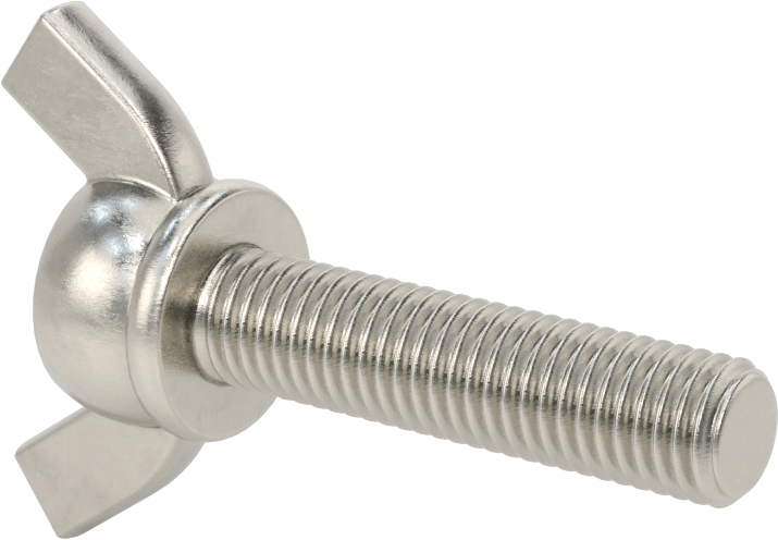 Paslanmaz Çelik Kanat Başlı El Vidası, M12 x 1,75 mm Dişli Boyutu, 50 mm Uzunluk