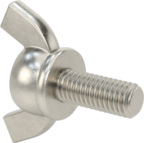 Paslanmaz Çelik Kanat Başlı El Vidası, M5 x 0,8 mm Diş Boyutu, 12 mm Uzunluk