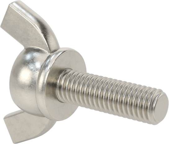Paslanmaz Çelik Kanat Başlı El Vidası, M5 x 0,8 mm Diş Boyutu, 16 mm Uzunluk