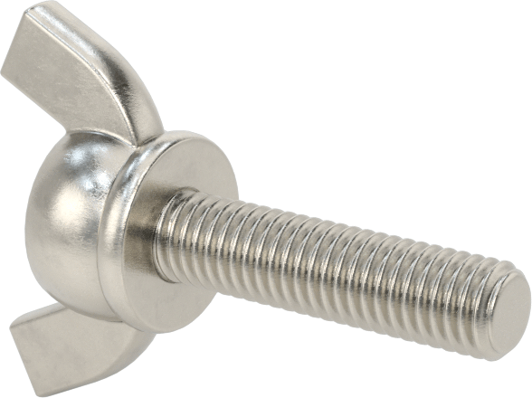 Paslanmaz Çelik Kanat Başlı El Vidası, M5 x 0,8 mm Diş Boyutu, 20 mm Uzunluk