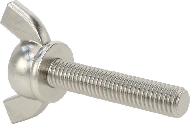 Paslanmaz Çelik Kanat Başlı El Vidası, M5 x 0,8 mm Diş Boyutu, 25 mm Uzunluk