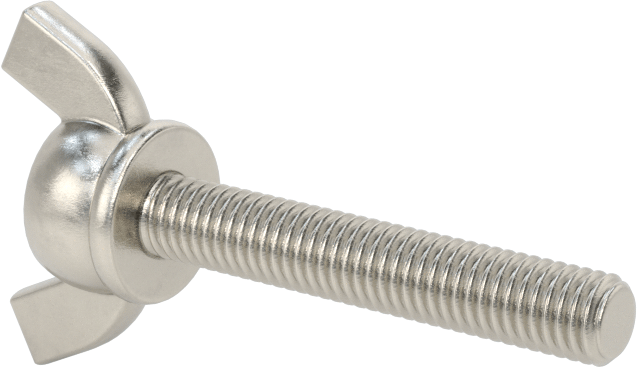 Paslanmaz Çelik Kanat Başlı El Vidası, M5 x 0,8 mm Diş Boyutu, 30 mm Uzunluk