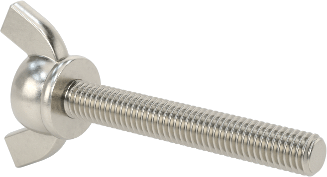 Paslanmaz Çelik Kanat Başlı El Vidası, M5 x 0,8 mm Diş Boyutu, 35 mm Uzunluk