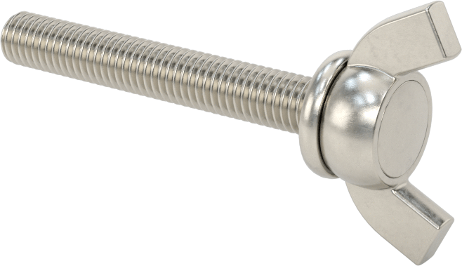 Paslanmaz Çelik Kanat Başlı El Vidası, M5 x 0,8 mm Diş Boyutu, 35 mm Uzunluk