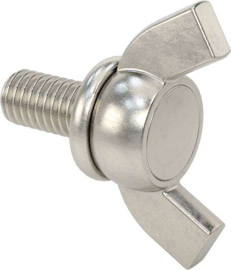 Paslanmaz Çelik Kanat Başlı El Vidası, M6 x 1 mm Diş Boyutu, 12 mm Uzunluk
