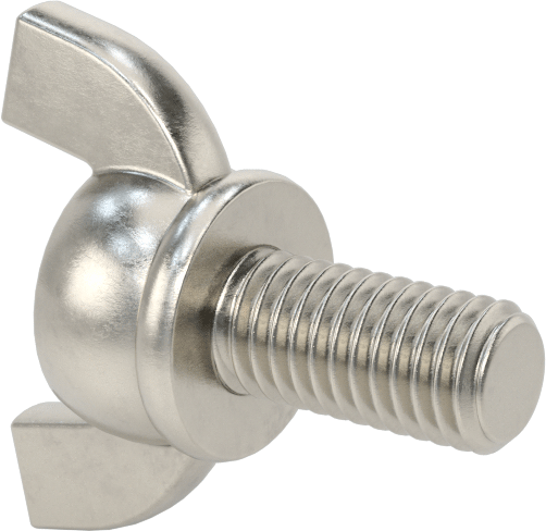 Paslanmaz Çelik Kanat Başlı El Vidası, M8 x 1,25 mm Diş Boyutu, 16 mm Uzunluk