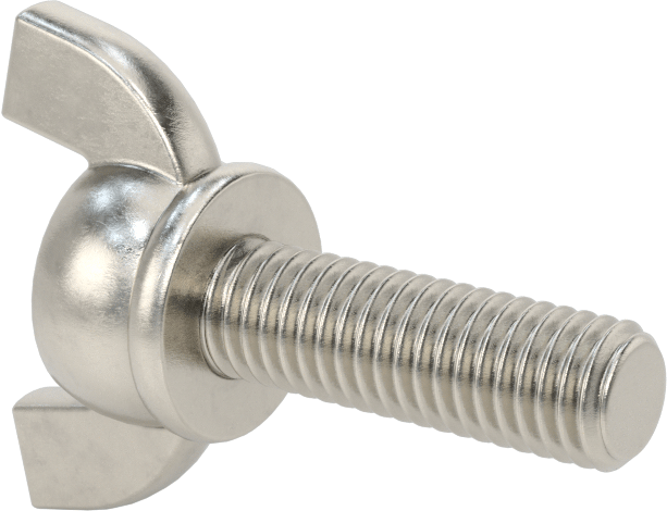 Paslanmaz Çelik Kanat Başlı El Vidası, M8 x 1,25 mm Diş Boyutu, 25 mm Uzunluk