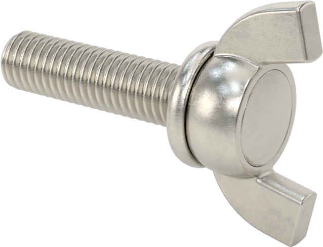 Paslanmaz Çelik Kanat Başlı El Vidası, M8 x 1,25 mm Diş Boyutu, 30 mm Uzunluk