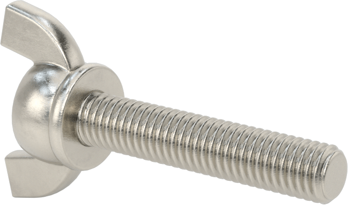 Paslanmaz Çelik Kanat Başlı El Vidası, M8 x 1,25 mm Diş Boyutu, 40 mm Uzunluk