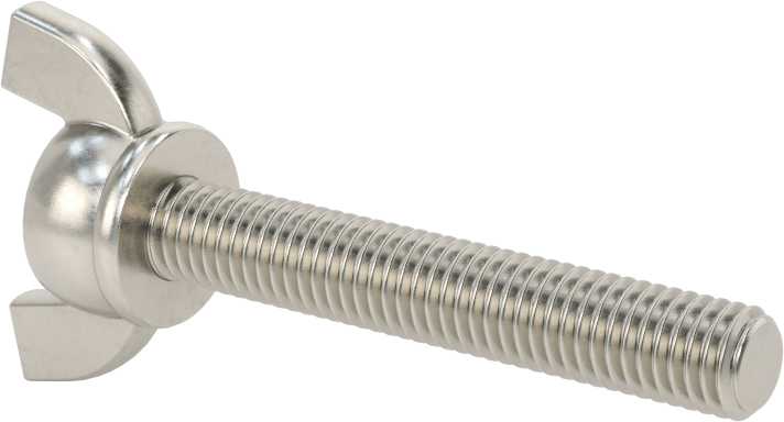 Paslanmaz Çelik Kanat Başlı El Vidası, M8 x 1,25 mm Diş Boyutu, 50 mm Uzunluk
